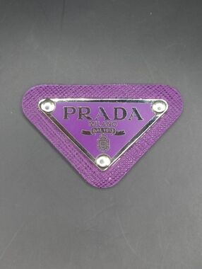 Dark Violet Prada Triangle Patch/Croc Charm